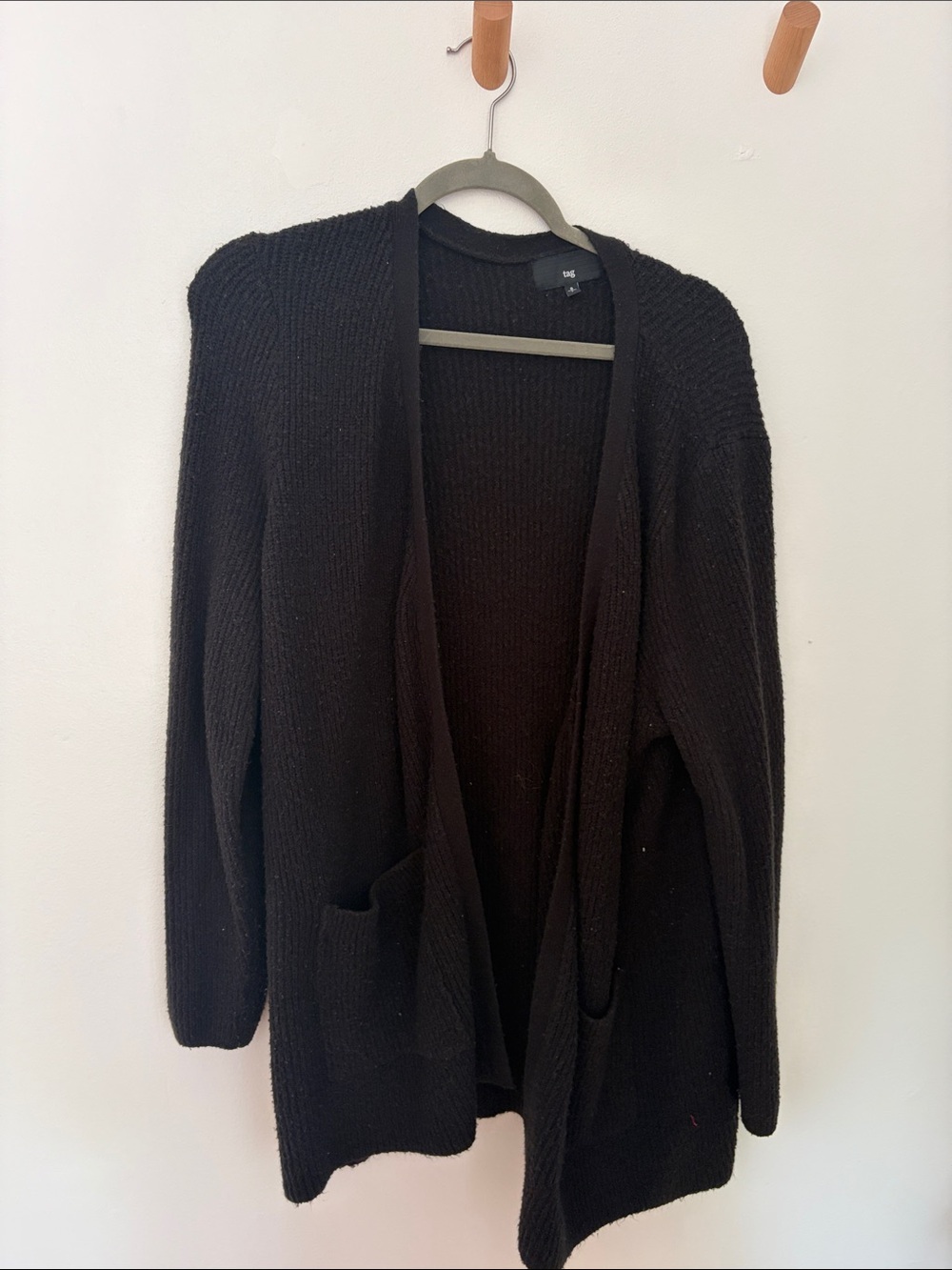 Black Open-Front Women’s Knit Cardigan Sweater